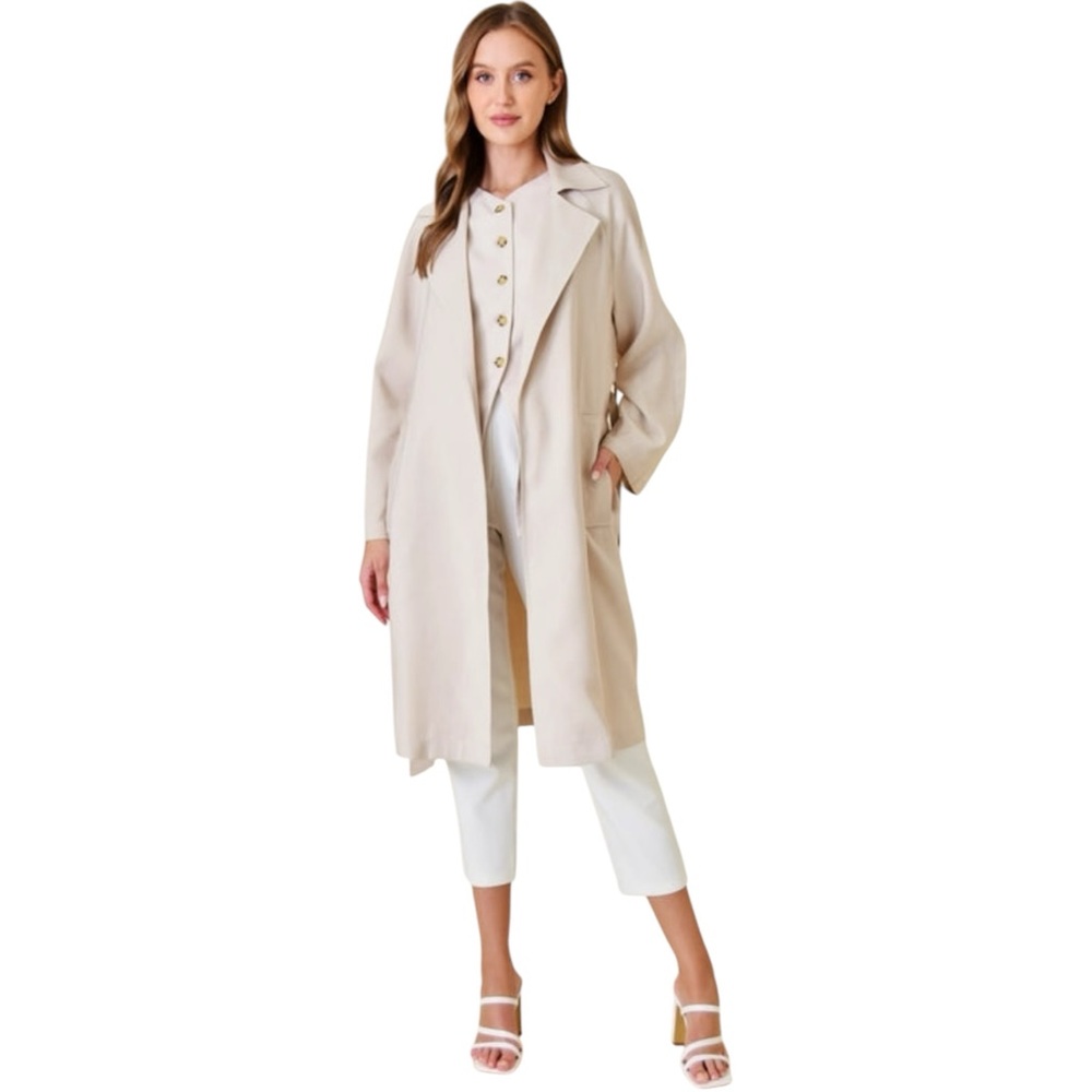 Fate Women’s Trench Coat Taupe with Belt